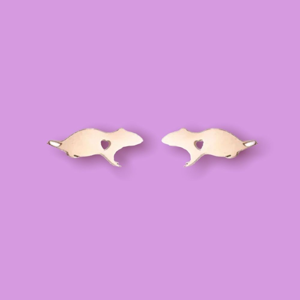 Rose Gold Mouse Earrings